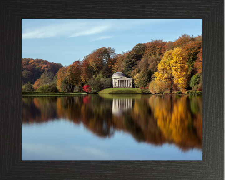 Reflections of Stourhead in Wiltshire in autumn Photo Print - Canvas - Framed Photo Print - Hampshire Prints