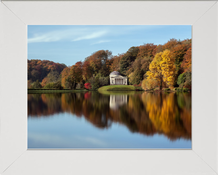 Reflections of Stourhead in Wiltshire in autumn Photo Print - Canvas - Framed Photo Print - Hampshire Prints