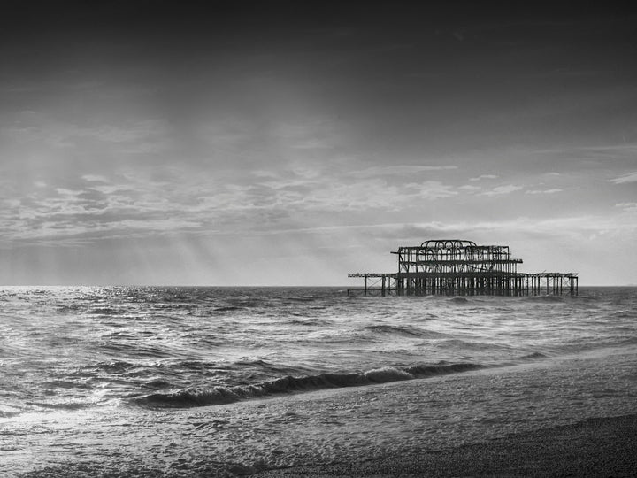 Brighton west pier in black and white Photo Print - Canvas - Framed Photo Print - Hampshire Prints