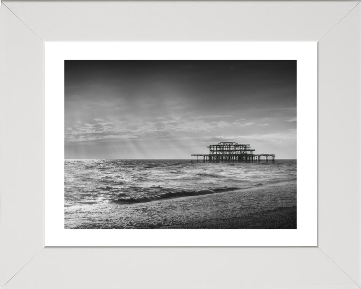 Brighton west pier in black and white Photo Print - Canvas - Framed Photo Print - Hampshire Prints