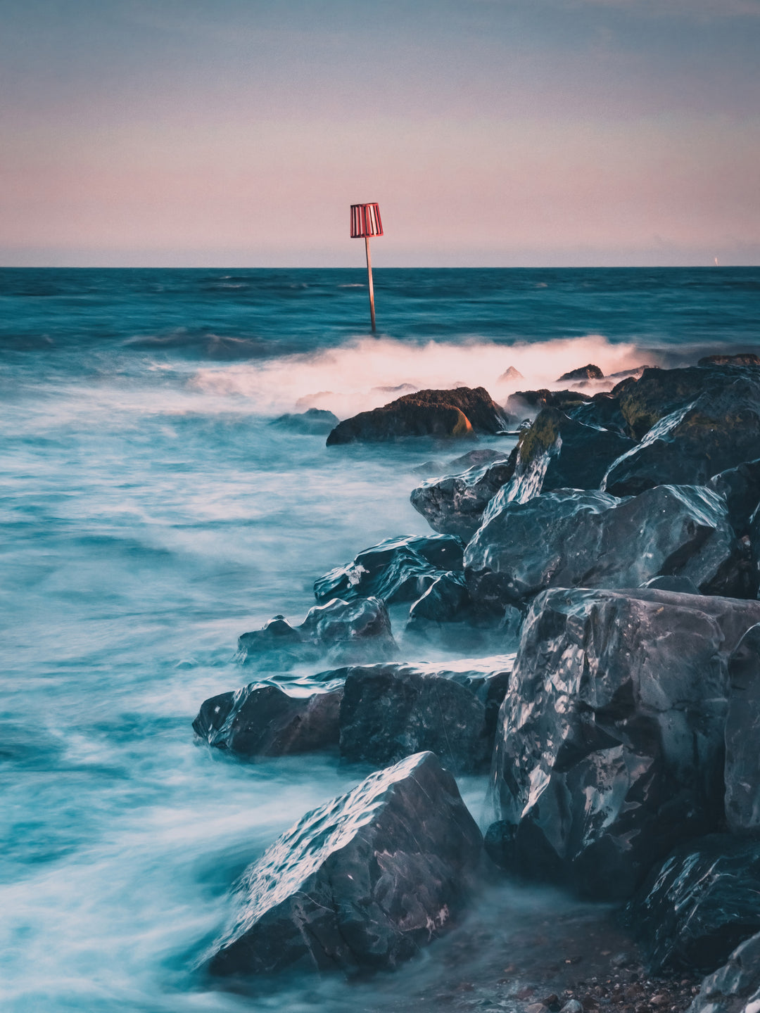 Rocky Sunset at Hayling Island beach Hampshire Photo Print - Canvas - Framed Photo Print - Hampshire Prints