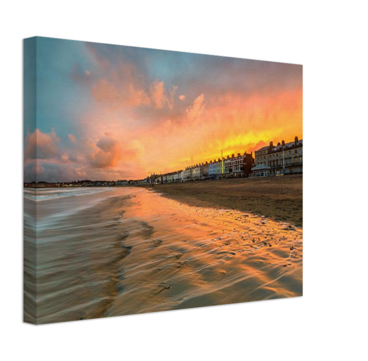 Weymouth beach seafront Dorset at sunset Photo Print - Canvas - Framed Photo Print - Hampshire Prints