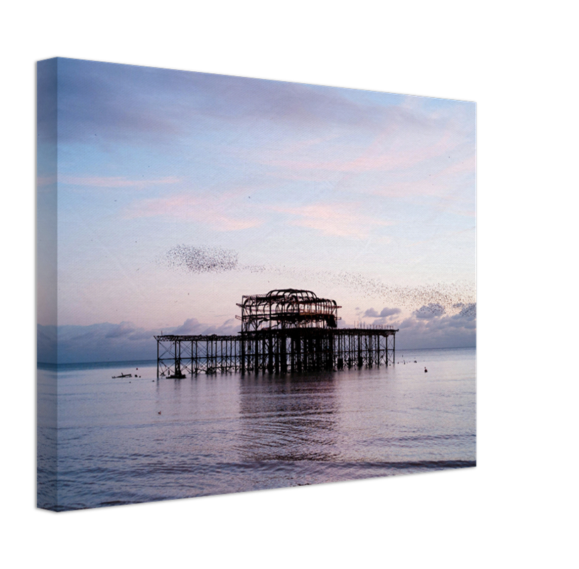 Murmuration Over The West Pier Brighton Photo Print - Canvas - Framed Photo Print - Hampshire Prints