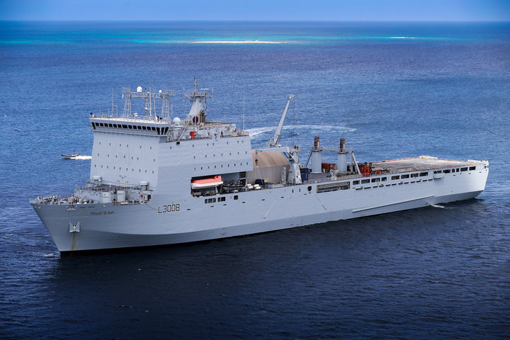 RFA Mounts Bay L3008 Royal Fleet Auxiliary Bay class auxiliary dock landing ship Photo Print or Framed Print - Hampshire Prints