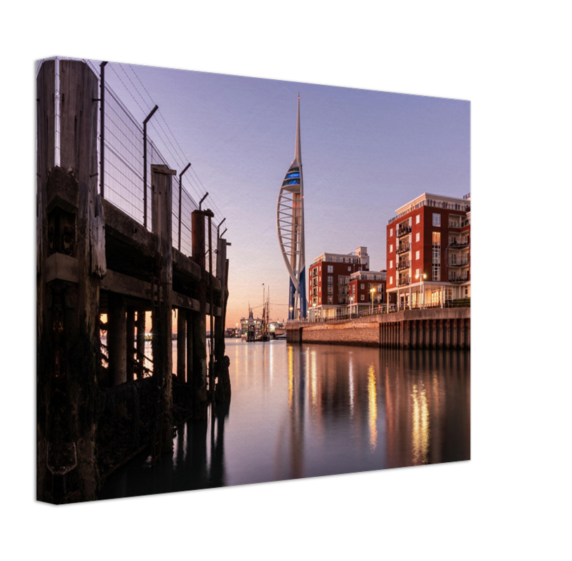 Gunwharf Quays and the Spinnaker tower Portsmouth Hampshire at sunset Photo Print - Canvas - Framed Photo Print - Hampshire Prints