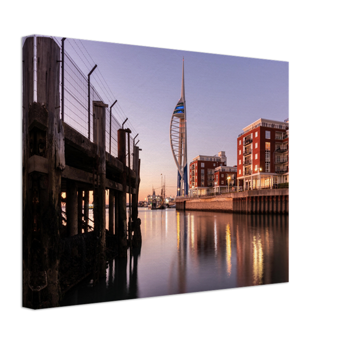 Gunwharf Quays and the Spinnaker tower Portsmouth Hampshire at sunset Photo Print - Canvas - Framed Photo Print - Hampshire Prints