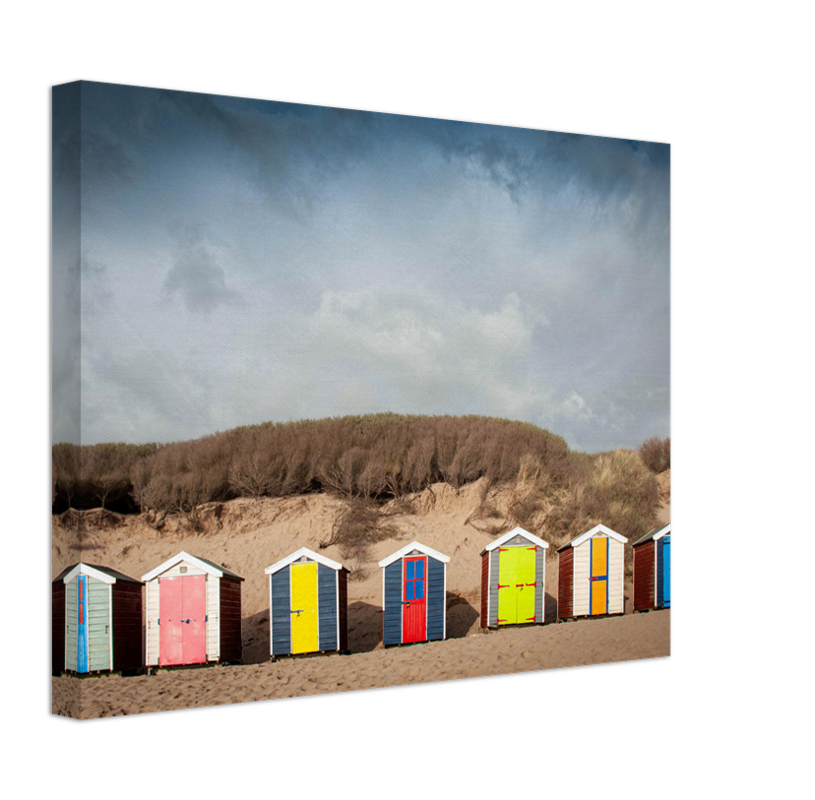 Saunton Sands beach huts Devon Photo Print - Canvas - Framed Photo Print - Hampshire Prints