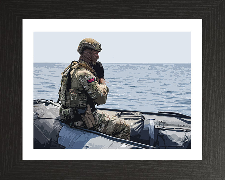 Royal Marines Commando riding a RIB artwork Print - Canvas - Framed Print - Hampshire Prints