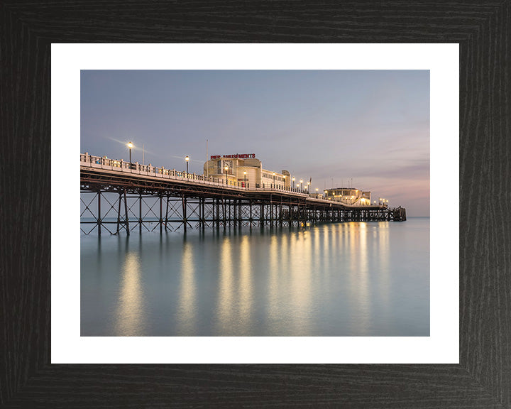 Worthing Pier West Sussex after sunset Photo Print - Canvas - Framed Photo Print - Hampshire Prints