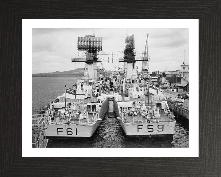 HMS Llandaff F61 and HMS Chichester F59 Royal Navy Frigates Photo Print or Framed Print - Hampshire Prints