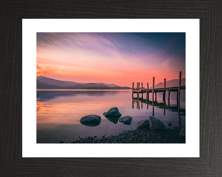 Derwentwater the Lake District Cumbria at sunset Photo Print - Canvas - Framed Photo Print - Hampshire Prints