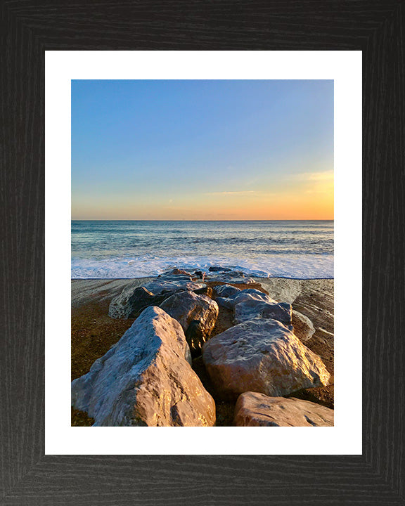 Worthing beach West Sussex at sunset Photo Print - Canvas - Framed Photo Print - Hampshire Prints