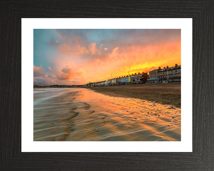 Weymouth beach seafront Dorset at sunset Photo Print - Canvas - Framed Photo Print - Hampshire Prints