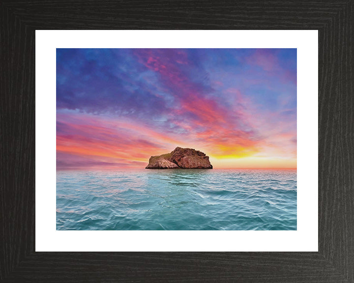 The Orestone Rock Devon at sunset Photo Print - Canvas - Framed Photo Print - Hampshire Prints