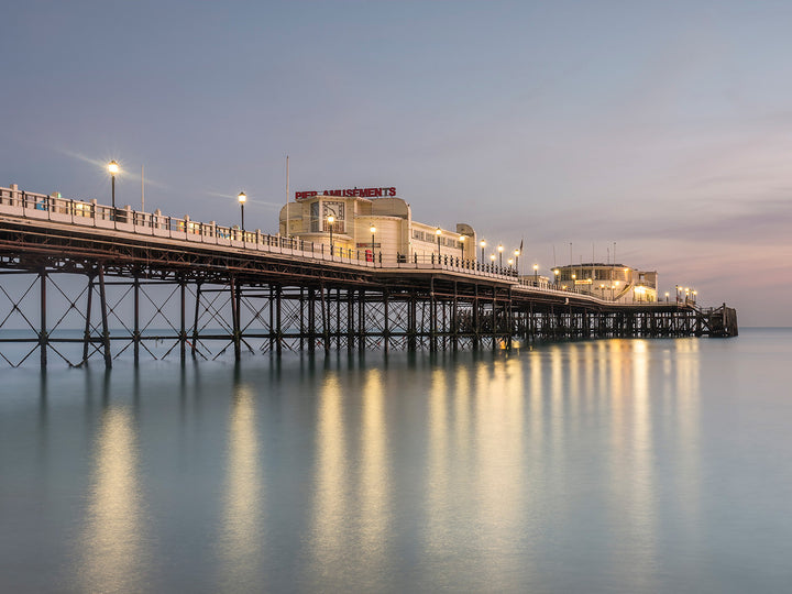 Worthing Pier West Sussex after sunset Photo Print - Canvas - Framed Photo Print - Hampshire Prints