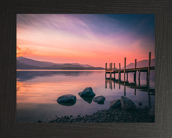 Derwentwater the Lake District Cumbria at sunset Photo Print - Canvas - Framed Photo Print - Hampshire Prints