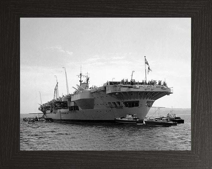 HMS Victorious R38 Royal Navy Illustrious class Aircraft Carrier Photo Print or Framed Print - Hampshire Prints