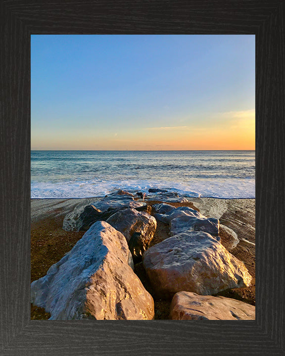 Worthing beach West Sussex at sunset Photo Print - Canvas - Framed Photo Print - Hampshire Prints