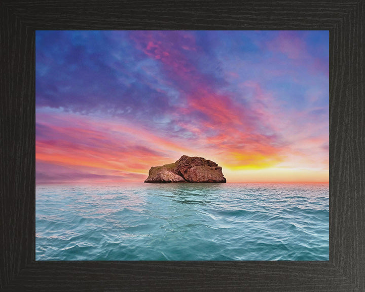 The Orestone Rock Devon at sunset Photo Print - Canvas - Framed Photo Print - Hampshire Prints