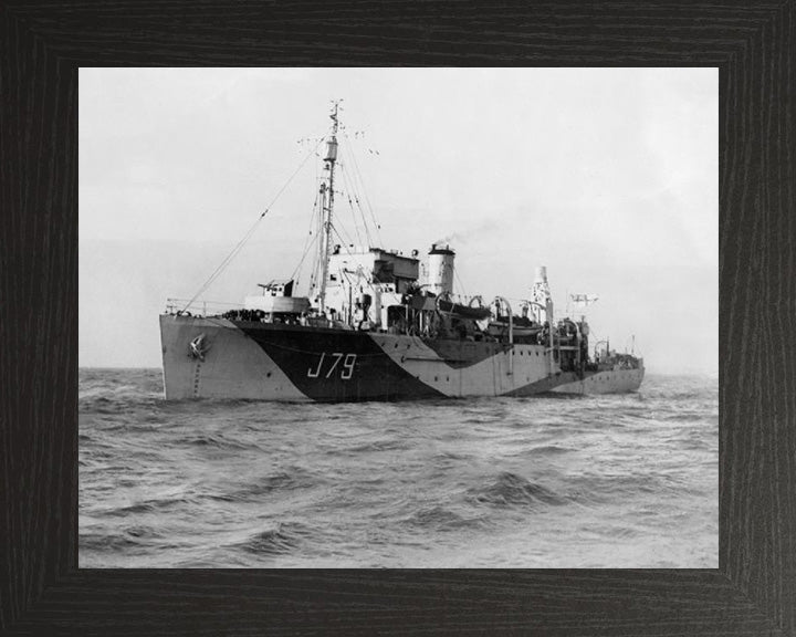 HMS Scott J79 Royal Navy Halcyon class minesweeper Photo Print or Framed Print - Hampshire Prints