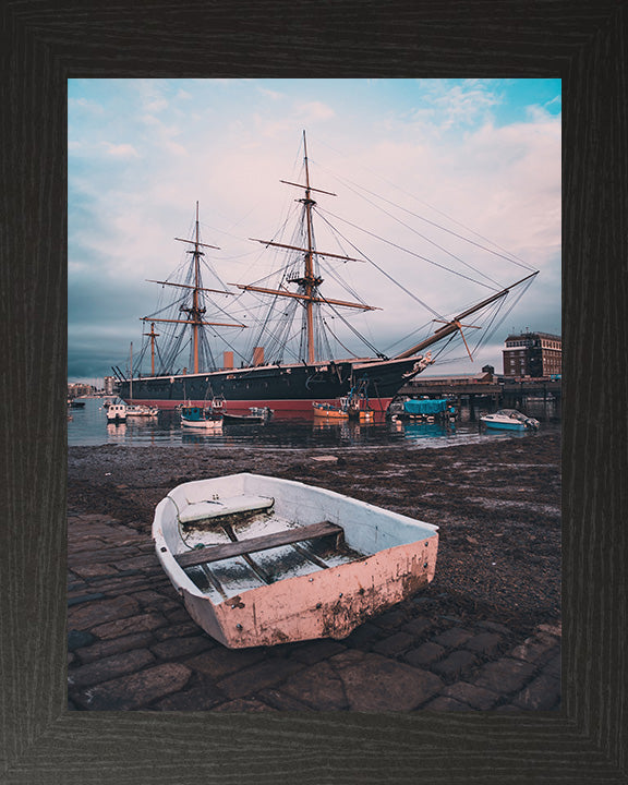HMS Warrior birthed in Portsmouth Photo Print or Framed Print - Hampshire Prints