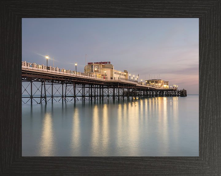 Worthing Pier West Sussex after sunset Photo Print - Canvas - Framed Photo Print - Hampshire Prints