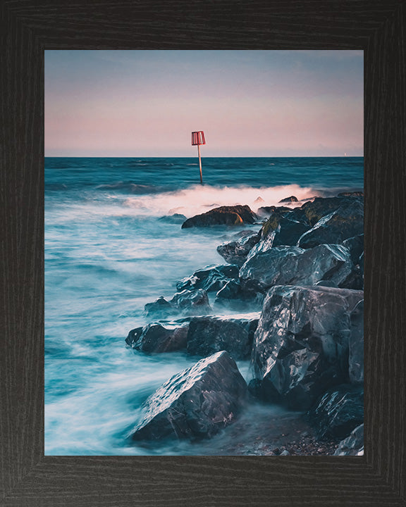 Rocky Sunset at Hayling Island beach Hampshire Photo Print - Canvas - Framed Photo Print - Hampshire Prints