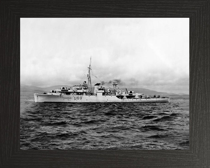 HMS Redpole U69 Royal Navy Black Swan Class sloop Photo Print or Framed Print - Hampshire Prints