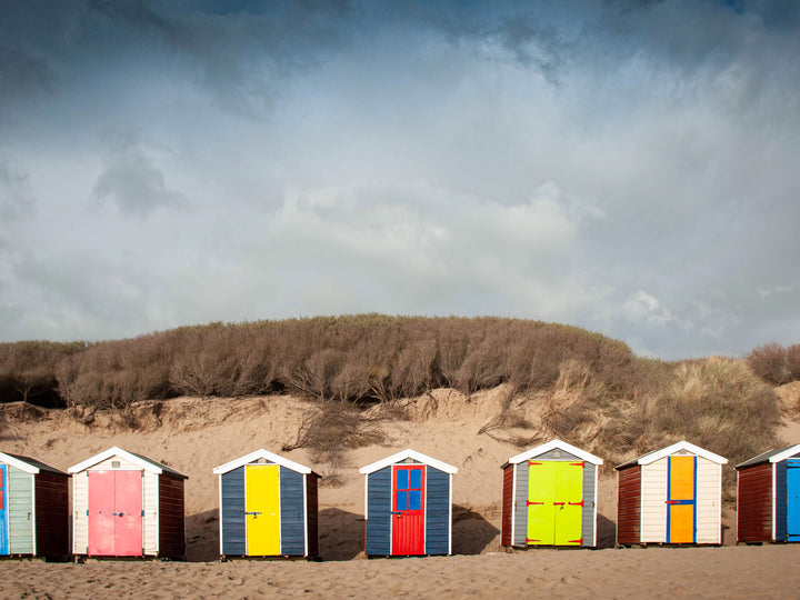 Saunton Sands beach huts Devon Photo Print - Canvas - Framed Photo Print - Hampshire Prints