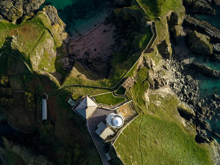 Start Point Lighthouse Devon from above in spring Photo Print - Canvas - Framed Photo Print - Hampshire Prints