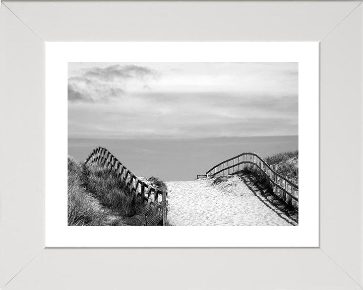 Path to Horsey Gap beach Norfolk black and white Photo Print - Canvas - Framed Photo Print - Hampshire Prints