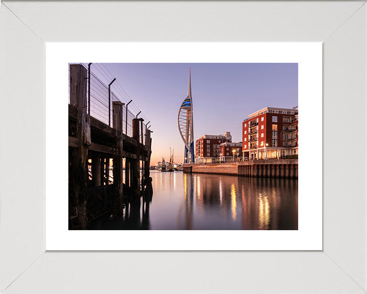 Gunwharf Quays and the Spinnaker tower Portsmouth Hampshire at sunset Photo Print - Canvas - Framed Photo Print - Hampshire Prints