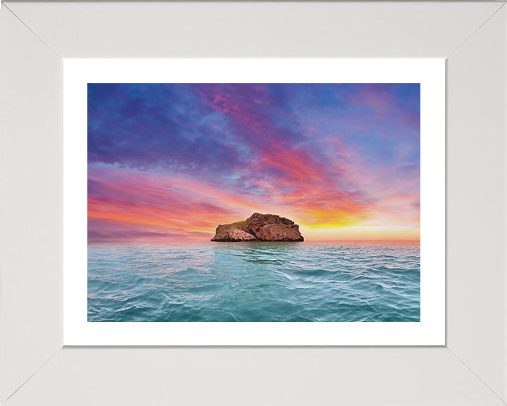 The Orestone Rock Devon at sunset Photo Print - Canvas - Framed Photo Print - Hampshire Prints