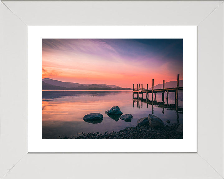 Derwentwater the Lake District Cumbria at sunset Photo Print - Canvas - Framed Photo Print - Hampshire Prints