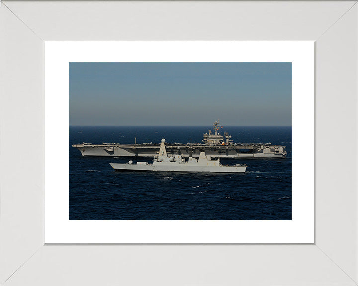 HMS Daring D32 with USS Carl Vinson Photo Print or Framed Print - Hampshire Prints