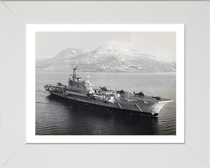 HMS Hermes R12 Royal Navy Centaur class Aircraft carrier Photo Print or Framed Print - Hampshire Prints