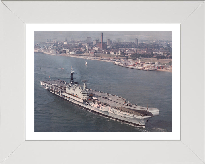 HMS Hermes R12 Royal Navy Centaur class Aircraft carrier Photo Print or Framed Print - Hampshire Prints