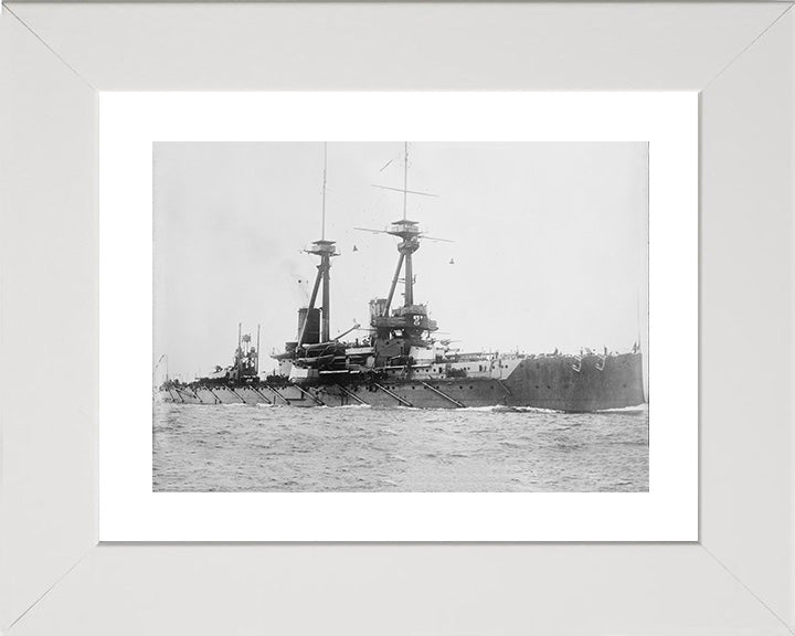 HMS Bellerophon (1907) Royal Navy Bellerophon class dreadnought battleship Photo Print or Framed Print - Hampshire Prints