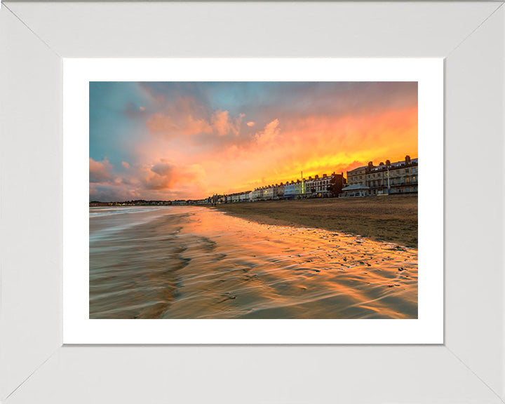 Weymouth beach seafront Dorset at sunset Photo Print - Canvas - Framed Photo Print - Hampshire Prints