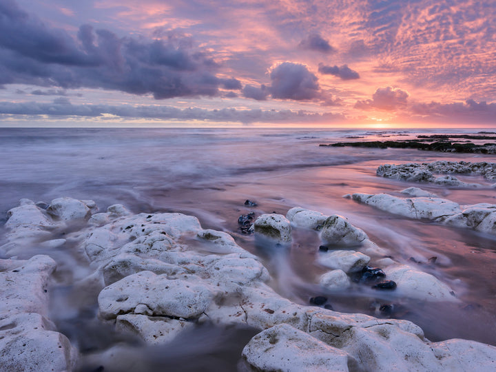 pink skies over Stone Bay Kent Photo Print - Canvas - Framed Photo Print - Hampshire Prints