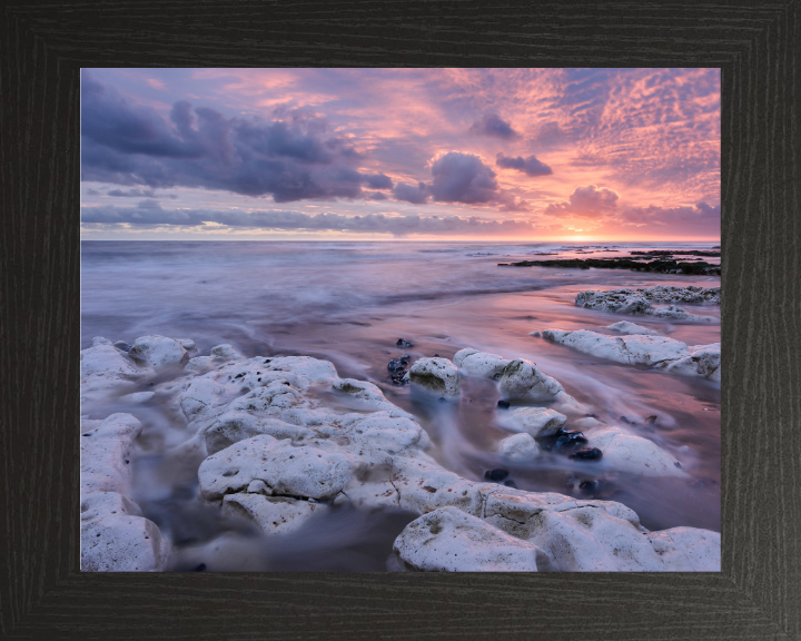 pink skies over Stone Bay Kent Photo Print - Canvas - Framed Photo Print - Hampshire Prints