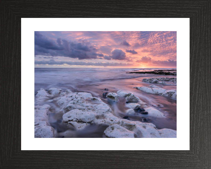 pink skies over Stone Bay Kent Photo Print - Canvas - Framed Photo Print - Hampshire Prints