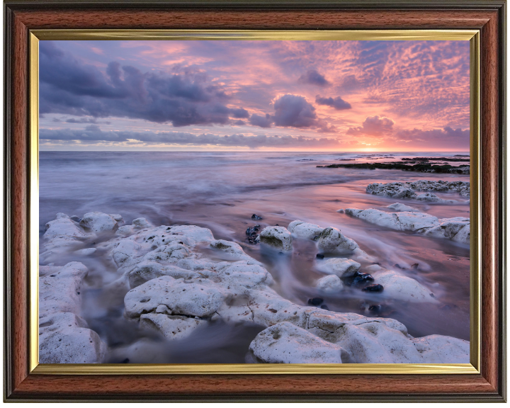 pink skies over Stone Bay Kent Photo Print - Canvas - Framed Photo Print - Hampshire Prints