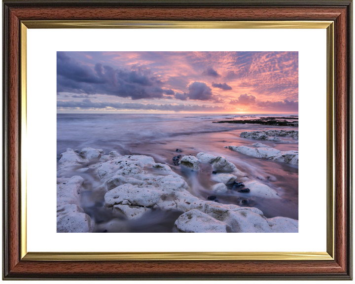 pink skies over Stone Bay Kent Photo Print - Canvas - Framed Photo Print - Hampshire Prints