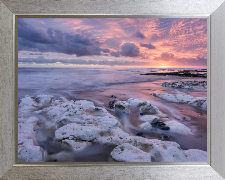 pink skies over Stone Bay Kent Photo Print - Canvas - Framed Photo Print - Hampshire Prints