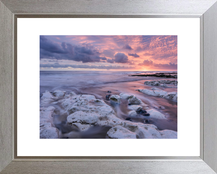 pink skies over Stone Bay Kent Photo Print - Canvas - Framed Photo Print - Hampshire Prints