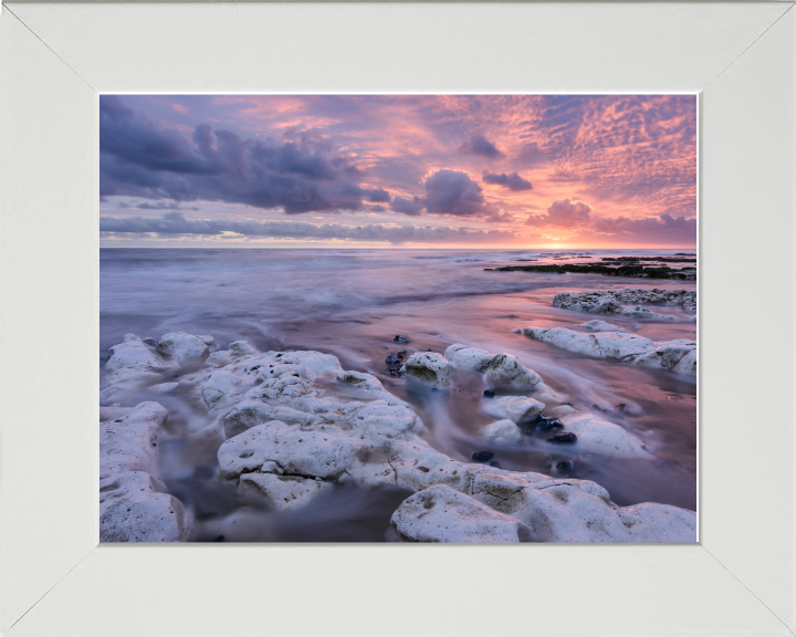 pink skies over Stone Bay Kent Photo Print - Canvas - Framed Photo Print - Hampshire Prints