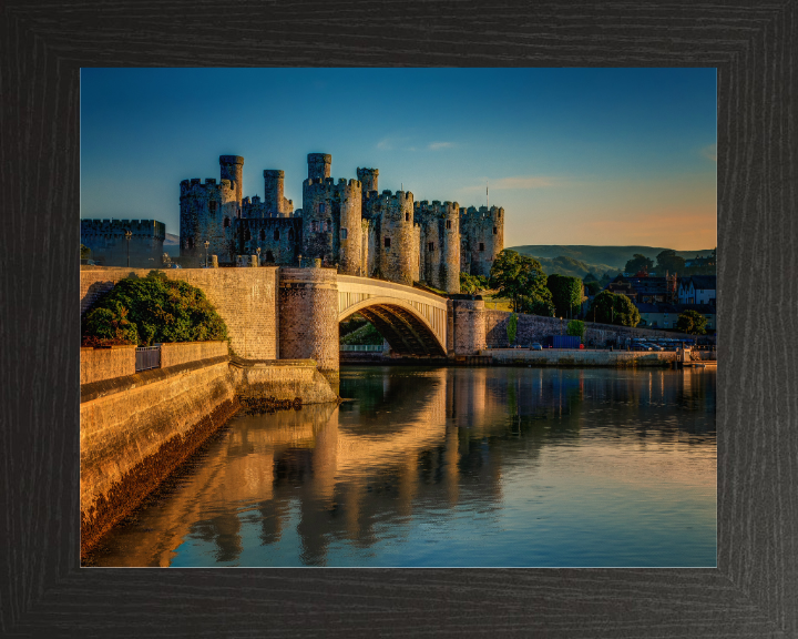 Conwy Castle in Wales at sunset Photo Print - Canvas - Framed Photo Print - Hampshire Prints