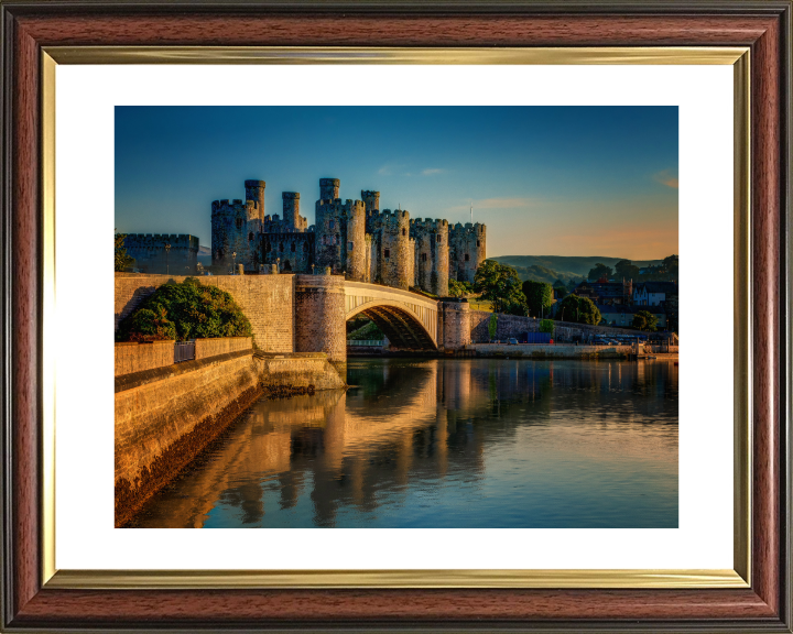 Conwy Castle in Wales at sunset Photo Print - Canvas - Framed Photo Print - Hampshire Prints