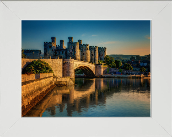 Conwy Castle in Wales at sunset Photo Print - Canvas - Framed Photo Print - Hampshire Prints